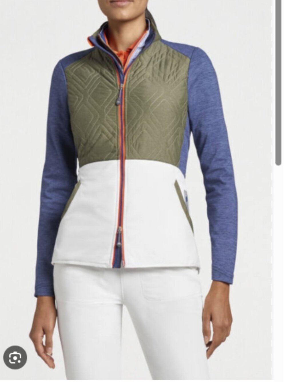 Peter Millar LS22EZ08 Ladies Madeline Hybrid Zip Jacket M Navy / Military Green